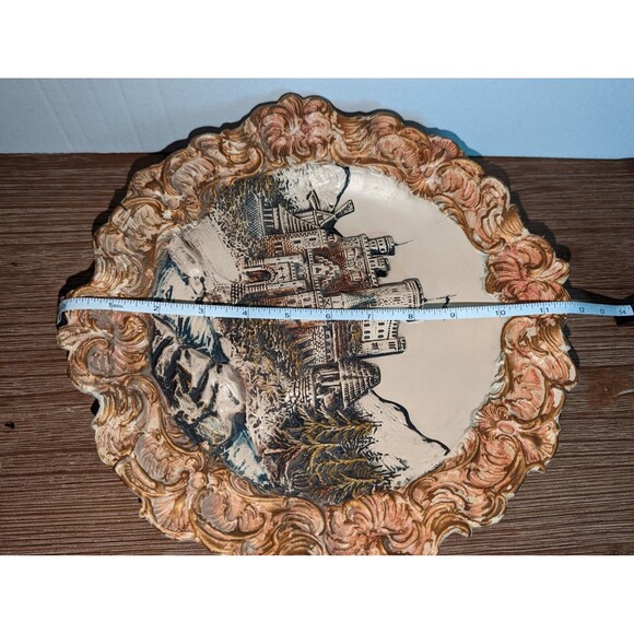 Antique Wall Plate Josef Strnact Mitterberg 12" Austrian Pottery 3/62 - Picture 7 of 7